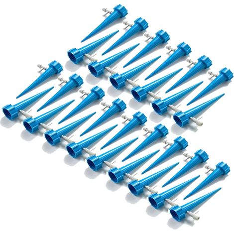 (30 pièces bleues) Kits d'arrosage automatique, arroseurs goutte à goutte, système d'irrigation automatique pour plantes d'intérieur, accessoires de jardin créatifs (1/4)