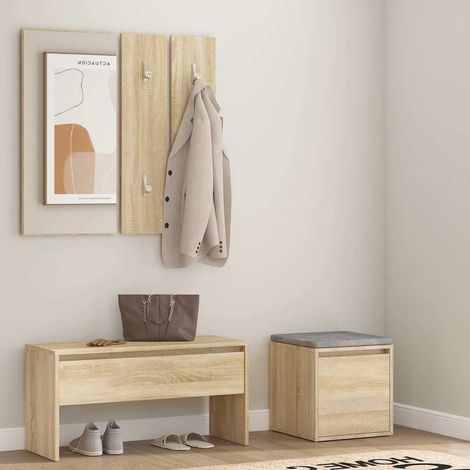 vidaXL Hallway Furniture Set Sonoma Oak Engineered Wood (1/5)