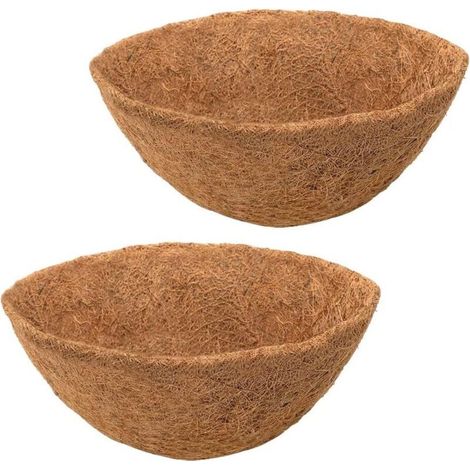 Lot de 2 sacs ronds en fibre de coco Ø 40 cm pour paniers suspendus à l'intérieur ou à l'extérieur (1/4)