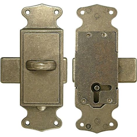 DUVER cerradura falleba provenzal varilla hexagonal cuero , SUPREMA Cerradura de Falleba Para varilla hexagonalFunciona a derecha e izquierdaMontaje de