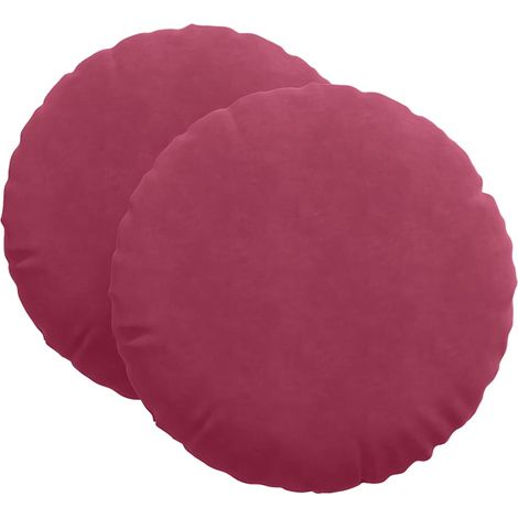 Maison Exclusive - Sitzkissen 2 pcs Weinrot Ø60 x 21 cm Samt