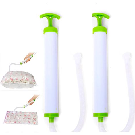Manual Vacuum Storage Bag Pump 2 Packs Manual Vacuum Pump The Compressible Bags Manual Air Pump For Clothes Blankets Duvets Bedding Pillows (1/5)