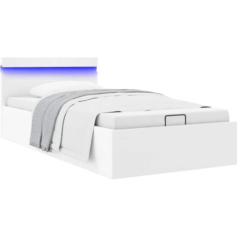 Cama canapé hidráulica con LED sin colchón 90x200 cm