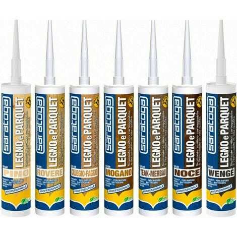 Silicone Sigillante acrilico per legno e parquet SARATOGA Sigilla Stucca da 310 ml – col. CILIEGIO – FAGGIO (1/2)