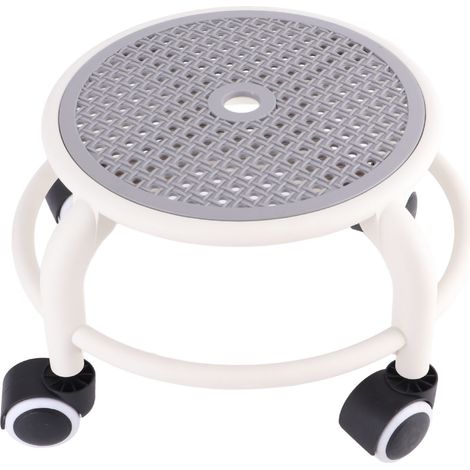 Tabouret bas rond à roulettes, confortable et universel, avec roulettes, mini-tabouret mobile, grande capacité de charge pour la maison, gris (1/5)