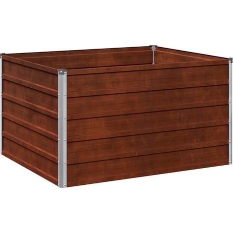 vidaXL Cama de Jardín Elevada Oxidado 100 x 80 x 55 cm cartón (1/2)