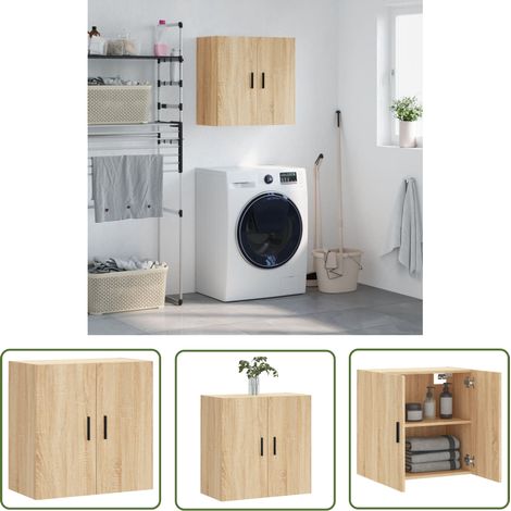 The Living Store Wandschrank Sonoma-Eiche 60x31x60 cm Holzwerkstoff - Wandschrank - Aufbewahrungsraum - Regal - Wohnzimmermöbel - Schlafzimmermöbel (1/5)