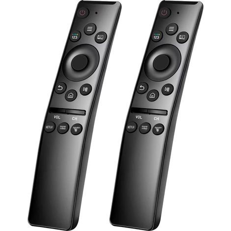 2er-Pack Ersatzfernbedienungen für Samsung Smart-TVs mit 3 Schnellzugriffstasten (Netflix, Prime Video, Rakuten TV). Kompatibel mit allen Samsung Smart-TVs (QLED, UHD, SUHD, HDR, LCD, LED). (1/5)