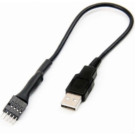 9-poliger Stecker auf externen USB-A-Stecker PC-Mainboard-Verlängerungskabel 20 cm