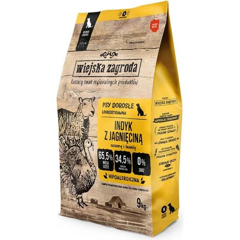 Wiejska Zagroda Comida para Perro Adulto Pavo Cordero 9kg (1/2)