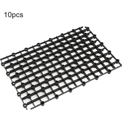 Lot de 10 grilles de fond de filtre en plastique pour aquarium (noir) (1/5)