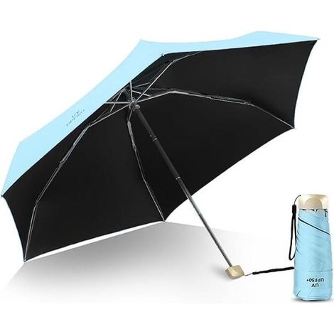 Sun umbrella – ultralight and portable folding umbrella, compact and easy to carry, blue. (1/4)