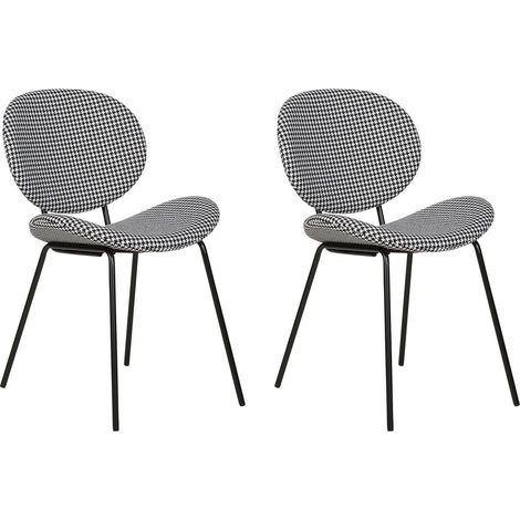 Set of 2 Dining Chairs LUANA Black/ White