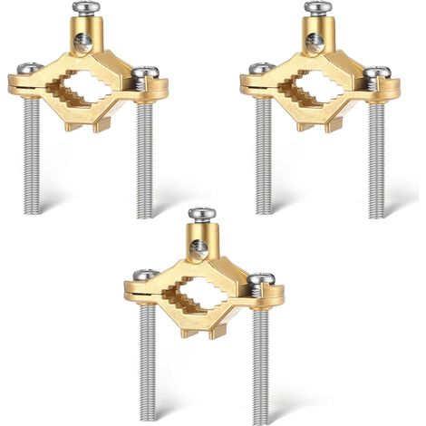 Lot de 3 colliers de mise à la terre pour tuyau d'eau, en alliage de cuivre haute conductivité, pour tuyaux de 1/2 à 1 pouce et tiges de cuivre (1/5)