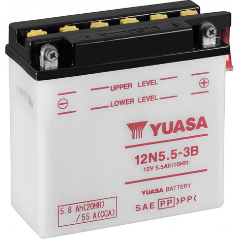 Batterie moto YUASA 12N5.5-3B 12V 5.8AH 55A (1/3)