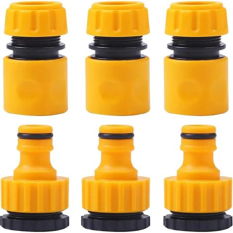 (6 pièces - 1/2'') Raccord rapide de tuyau d'arrosage en ABS, embout double mâle 1/2", adaptateur et rallonge pour tuyau d'arrosage. (1/5)