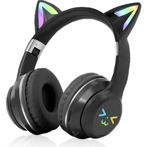 Kabelloses Anime-Gaming-Headset mit aktiver Geräuschunterdrückung, faltbarem Katzenohren-Design und abnehmbarem Kabel für Desktop-Nutzer (1/5)
