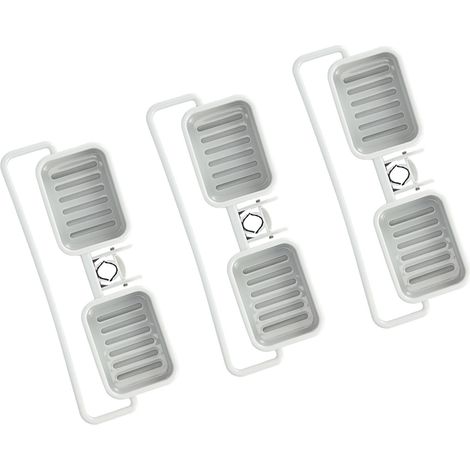 Support Robinet Évier - Organiseur Drainant Pour Éponge Savon Chiffon - Plastique Gris Résistant - Installation Facile Sans Outil - Lot De 3 (1/5)