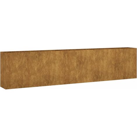 Macetero bancal elevado plantas flores terraza jardín jardín 360 x 40 x 80 cm acero corten marrón 020039439 (1/5)