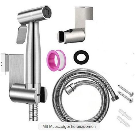 Douchette Toilette, Pulvérisateur Pour l'hygiène Personnelle Quotidienne, Pomme de Douche Toilette avec Tuyau, Argent (1/5)