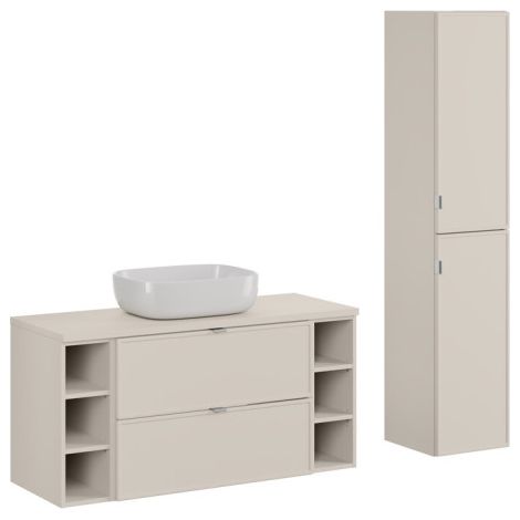 Ensemble meuble vasque à poser 120 cm + 4 éléments - Sublima Cashmere - Livraison gratuite