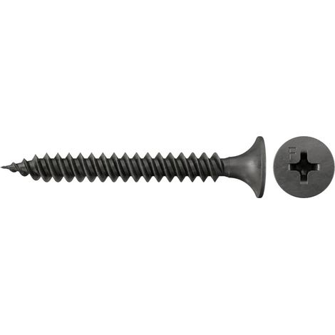 Tornillo Fischer  1.000x para  construcción rápida  3,5  x 35  cabeza de  trompeta  fosfatado  rosca fina  ranura  cruzada PH  - 665088