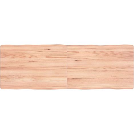 Tischplatte 120x40x(2-4) cm Massivholz Behandelt Baumkante