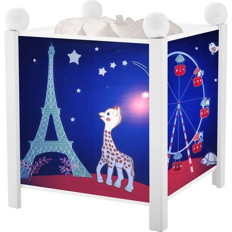 Veilleuse - Lanterne Magique - Couleur Bois Blanc - Ampoule 12V 10W inclue - Prise Electrique UK