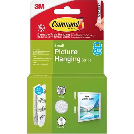 Command Picture Hanging Strips Small - 4 Pairs, White