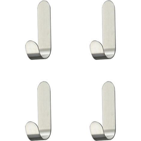 CCYKXA 5 Pcs Stainless Steel Adhesive Hooks, Self Adhesive Hooks, for Towel, Keys, Home, Kitchen, Bathroom, Anti-rust and Waterproof. (1/5)