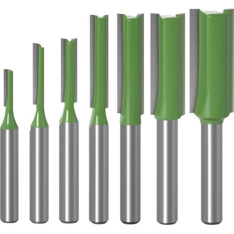 Fresa recta de 6 mm, juego de 7 fresas rectas con bordes de corte rectos y mordazas rectas para trabajar la madera. (1/4)