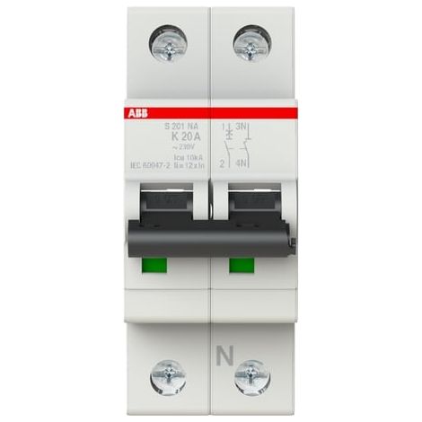 Disjoncteur modulaire ABB S201-K20NA 1P+N K20A 6kA - ABB2CDS251103R0487