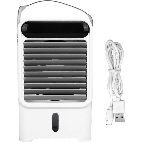 Humidificateur avec ventilateur, rafraîchisseur d'air 500 ml, alimentation USB, 6 W, 2 A, 5 V, trois niveaux de réglage, conception amovible, climatiseur sans fenêtre (1/4)
