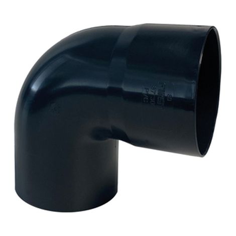 First Plast – Coude PVC 87°30 mâle femelle pour tube de descente Ø80 – Raccord en PVC anthracite – Évacuation des eaux pluviales (1/2)