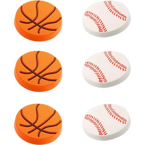 Lot de 6 boutons en caoutchouc souple, motifs dessin animé, pour tiroirs d'enfant, couleurs variées. (1/5)