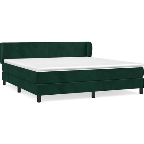 Maison Exclusive - Giroletto a Molle con Materasso Verde Scuro 180x200 cm Velluto (1/5)