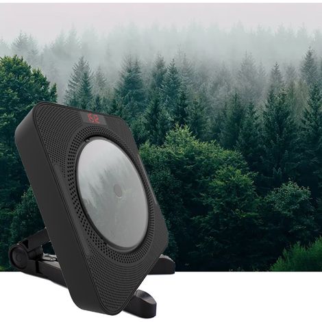 Lecteur CD portable YHS-08C, fixation murale, Bluetooth, télécommande, radio FM, haut-parleur HiFi, port USB 3,5 mm et écran LED. (1/5)