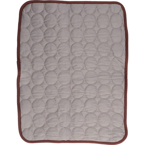 Tapis rafraîchissant pour chien et chat - Matelas de refroidissement pliable et respirant pour animaux - Taille M (60x50cm) - Marron (1/5)