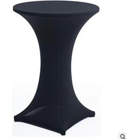 Housse de Table Ronde Haute Extensible Noire (80x110 cm) - Lot de 4 Housses Élastiques pour Cocktail, Banquet et Mariage-lsw (1/2)
