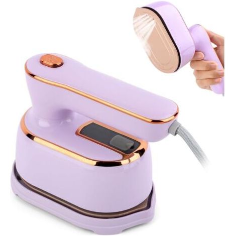 Mini fer à repasser de voyage, 1000 W, fer vapeur vertical portable 2 en 1 pour linge sec ou humide, vapeur rapide en 20 secondes, réservoir d'eau de 100 ml (1/4)