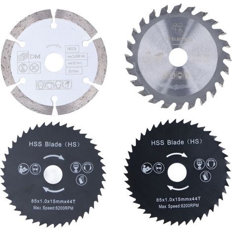 Mini lame de scie circulaire en acier allié, outils rotatifs de coupe, roue pour bois et plastique 85mm, 4 pièces/ensemble (1/5)