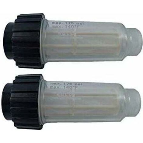 2 Pack Filtre à eau avec insert de filtre (5.731-050.0) pour tous les nettoyeurs haute pression Karcher avec raccord d'eau 3/4" comme compatible avec les nettoyeurs haute pression 4.730-059.0-Fei Yu (1/4)