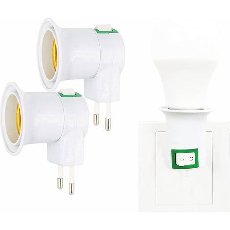 type européen AC plug E27 LED ampoule douille convertisseur, AC Power plug converti en E27 douille 2 pièces (1/5)