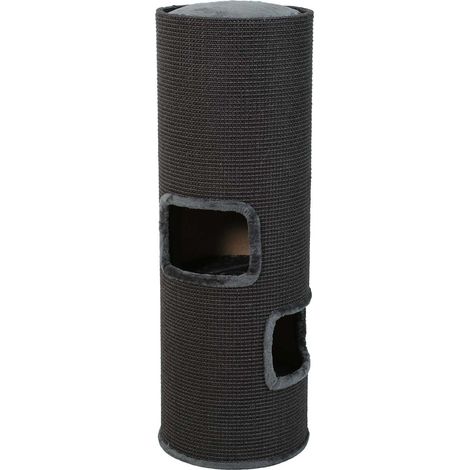 Arbre à chat baril 115 cm – Revêtement sisal durable – 3 cachettes en fourrure douce – Design esthétique en bois – Zolux (1/2)