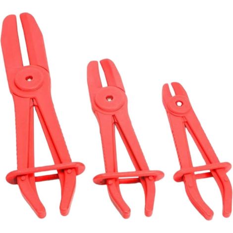 Pince D'arrêt pour Tubes en Plastique de Voiture, Lot de 3 Rouge, Réparation Auto et Chauffages, Pincement Précis sans Endommager le Tuyau (1/5)