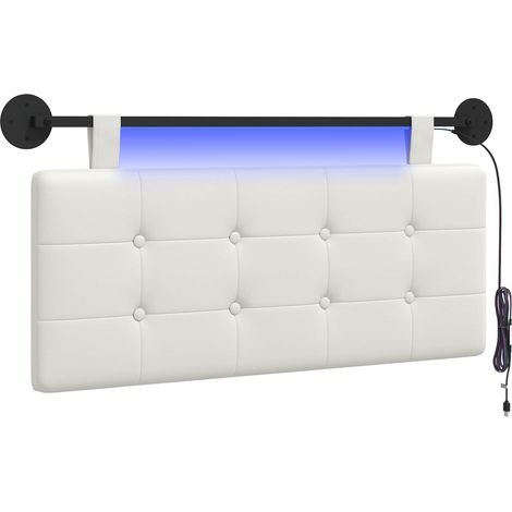 Maison Exclusive - Testiera sospesa Con luce LED Bianco Similpelle (1/5)