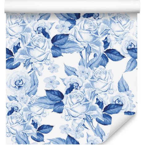 Papier peint Fleurs et roses, feuilles, plantes, nature pour salon et chambre 50x1000 cm (1/5)