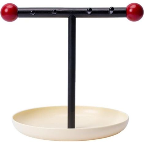 Vassoio portaoggetti decorativo in metallo nero – portachiavi di design per l'ingresso, organizer elegante e funzionale