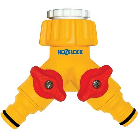 Hozelock 2256 Dual 2 Way Hose Tap Connector Two Hoses One Tap