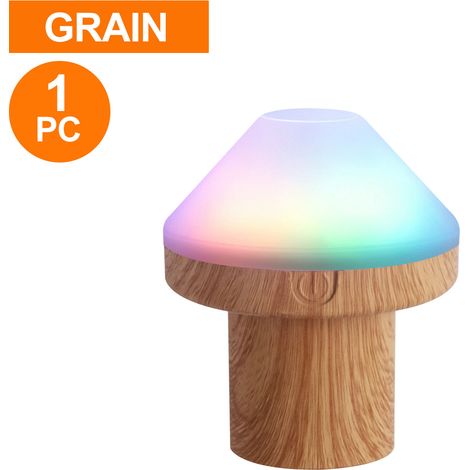 Lampe LED en forme de champignon, lampe de table en forme de bouteille de vin, modèle rechargeable, bouchon à vin, lampe d'ambiance, (marron) (1/5)
